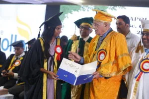 Dr Prathap C. Reddy awards a degree to a graduate at The Apollo University