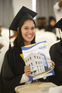 Niharika Khanduri at The Apollo University attentively participate in their convocation ceremony