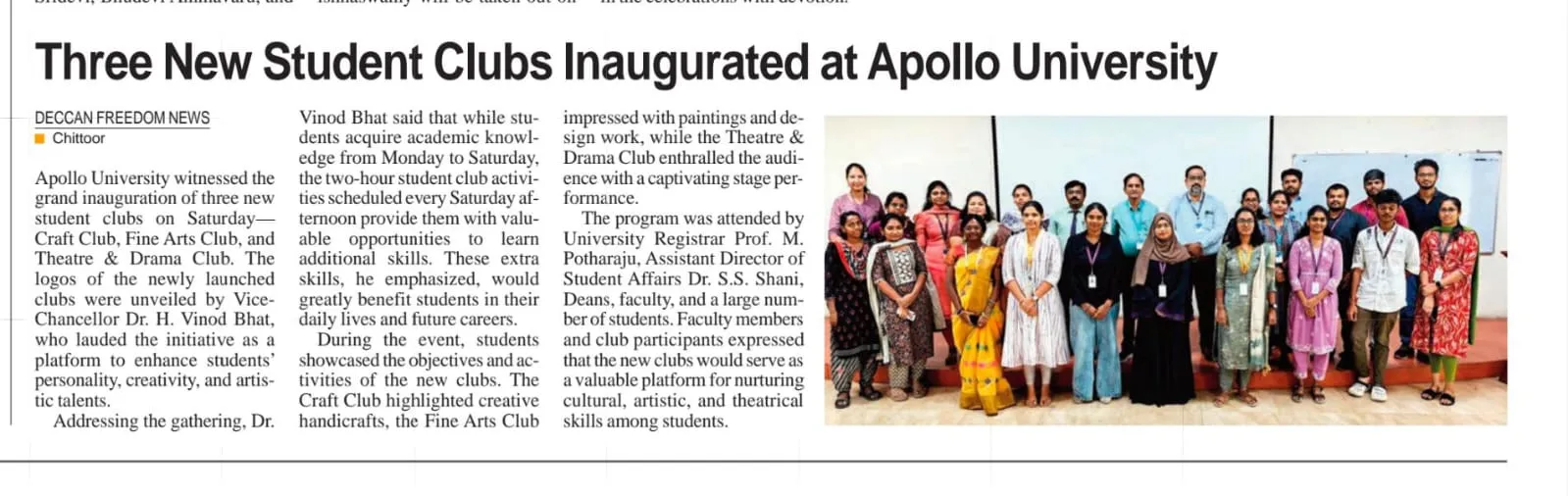 Faculty and students celebrated the launch of craft, fine arts, and drama clubs at The Apollo University