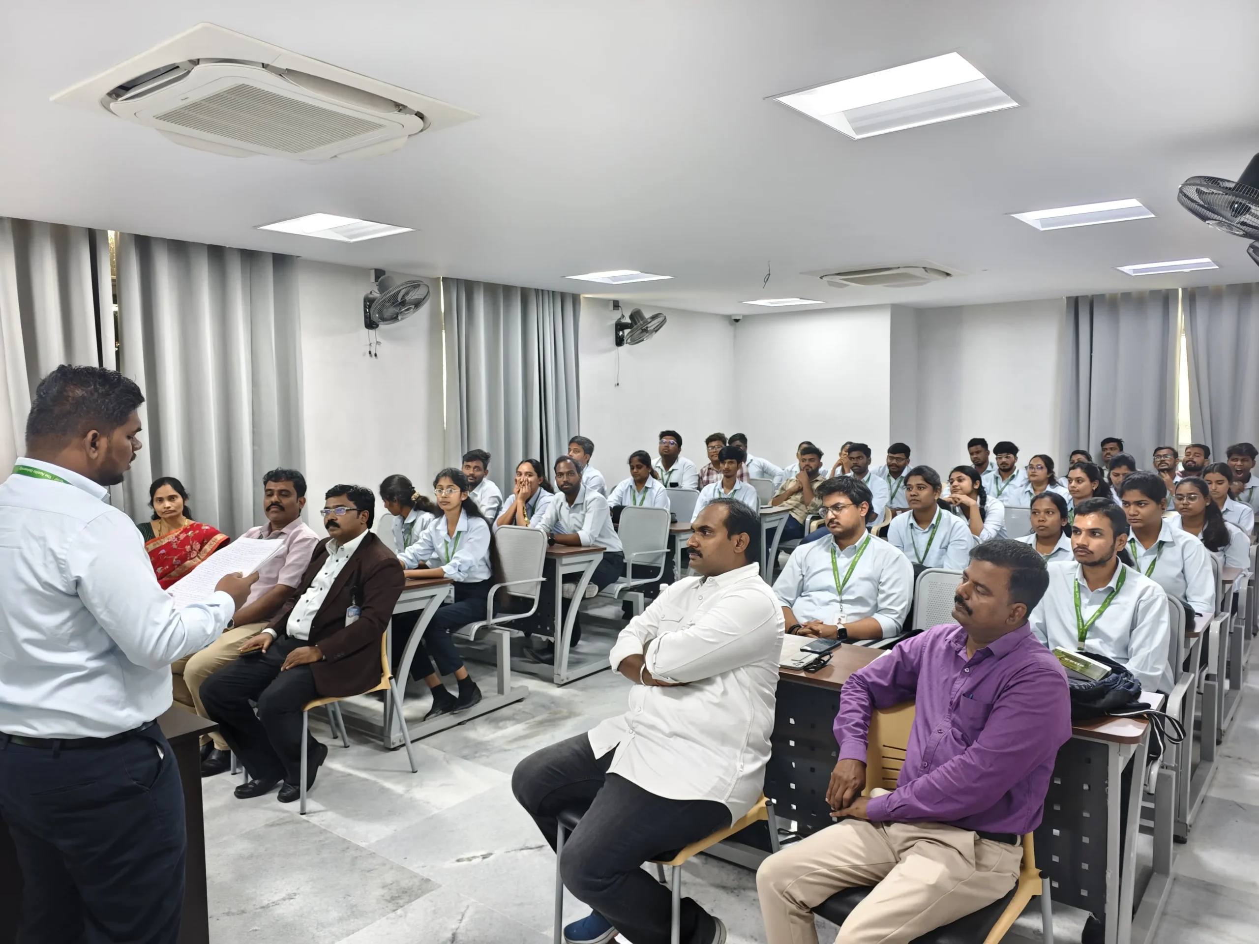 Dr. Lingala Kalyan Viswanath Reddy engaging with MBA Hospital and Healthcare Management students