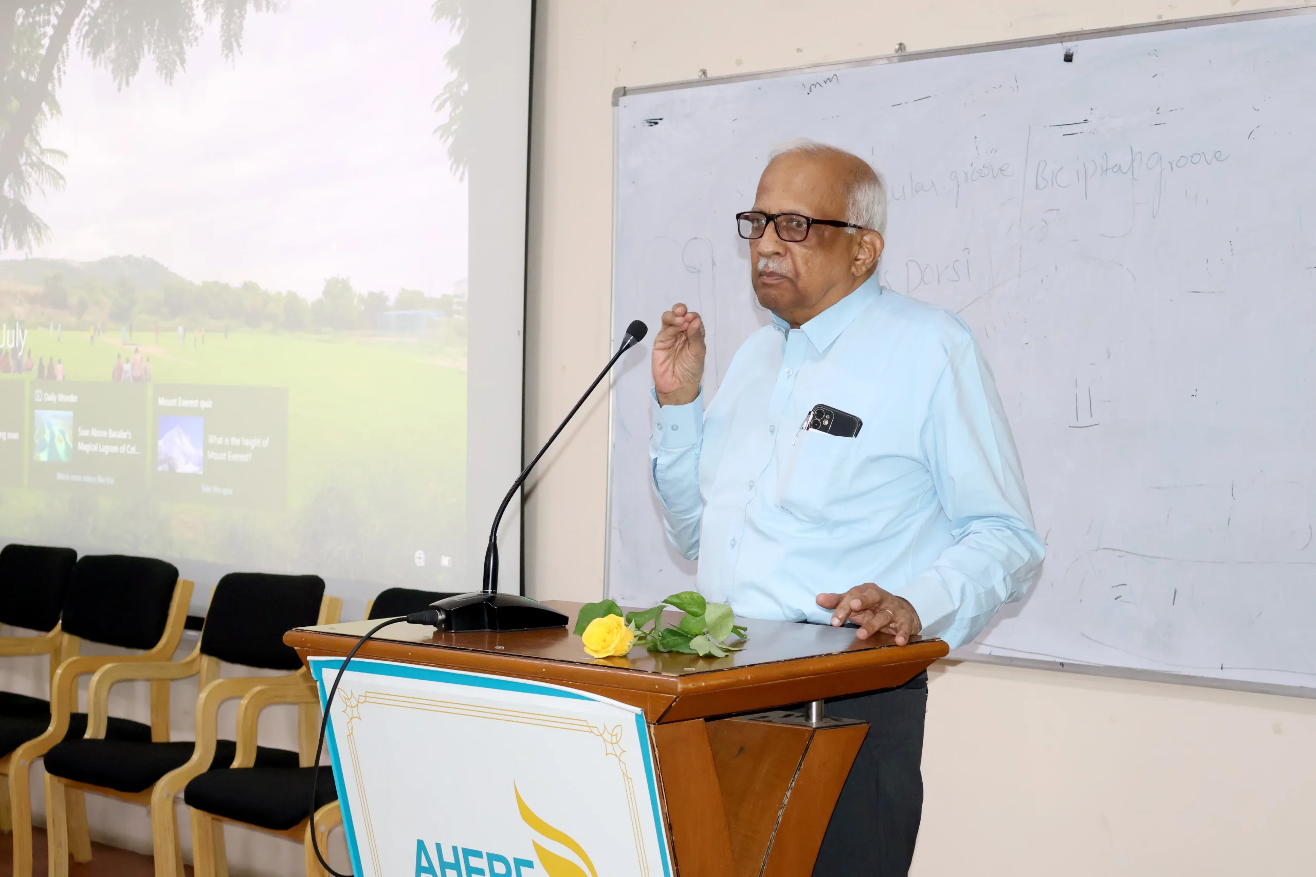 VC Dr. H. Vinod Bhat addressing the audience during The Apollo University Trekking Club Orientation.