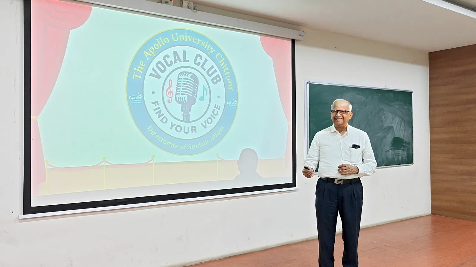 Vice-Chancellor Dr. Vinod Bhat, during the unveiling of The Apollo University Vocal Club.
