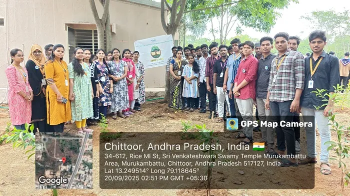 Group of volunteers posing for a group photo at Swachha Andhra Plantation Drive 2025