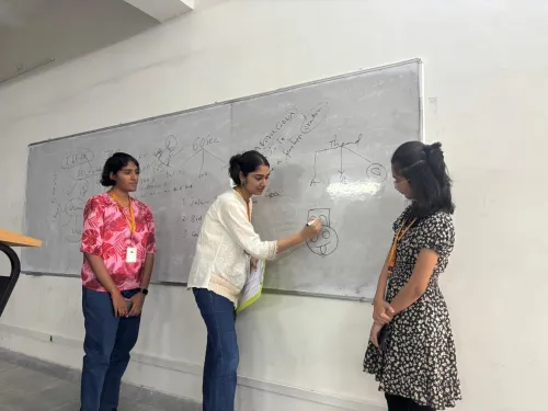 Students engaged in problem-solving session during International Peace Day celebration