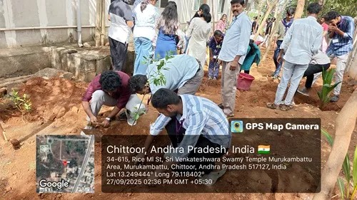 Students planting saplings during a tree plantation drive at The Apollo University