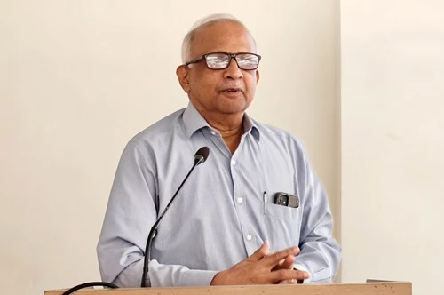 Vice Chancellor addressing the audience with an inspiring speech.