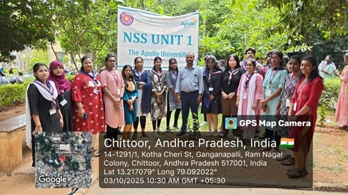 NSS members participating in plantation and cleaning drive at district hospital