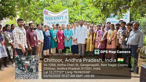 Over 100 NSS volunteers join hospital cleanliness and plantation drive.