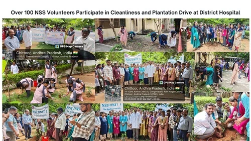 Group shots of NSS team engaged in hospital cleanliness activitie