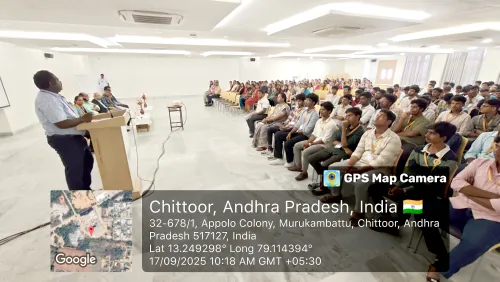 Prof. S. Prem Kumar delivering a lecture on robotics and app development at Apollo University