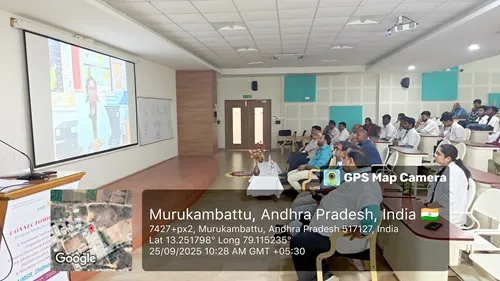 Students and faculty actively participating in an interactive session on World Pharmacists Day 2025 at The Apollo University.