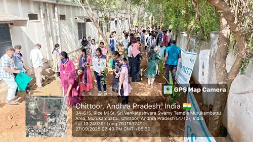 Students taking part in eco-friendly tree plantation drive to enhance campus greenery.