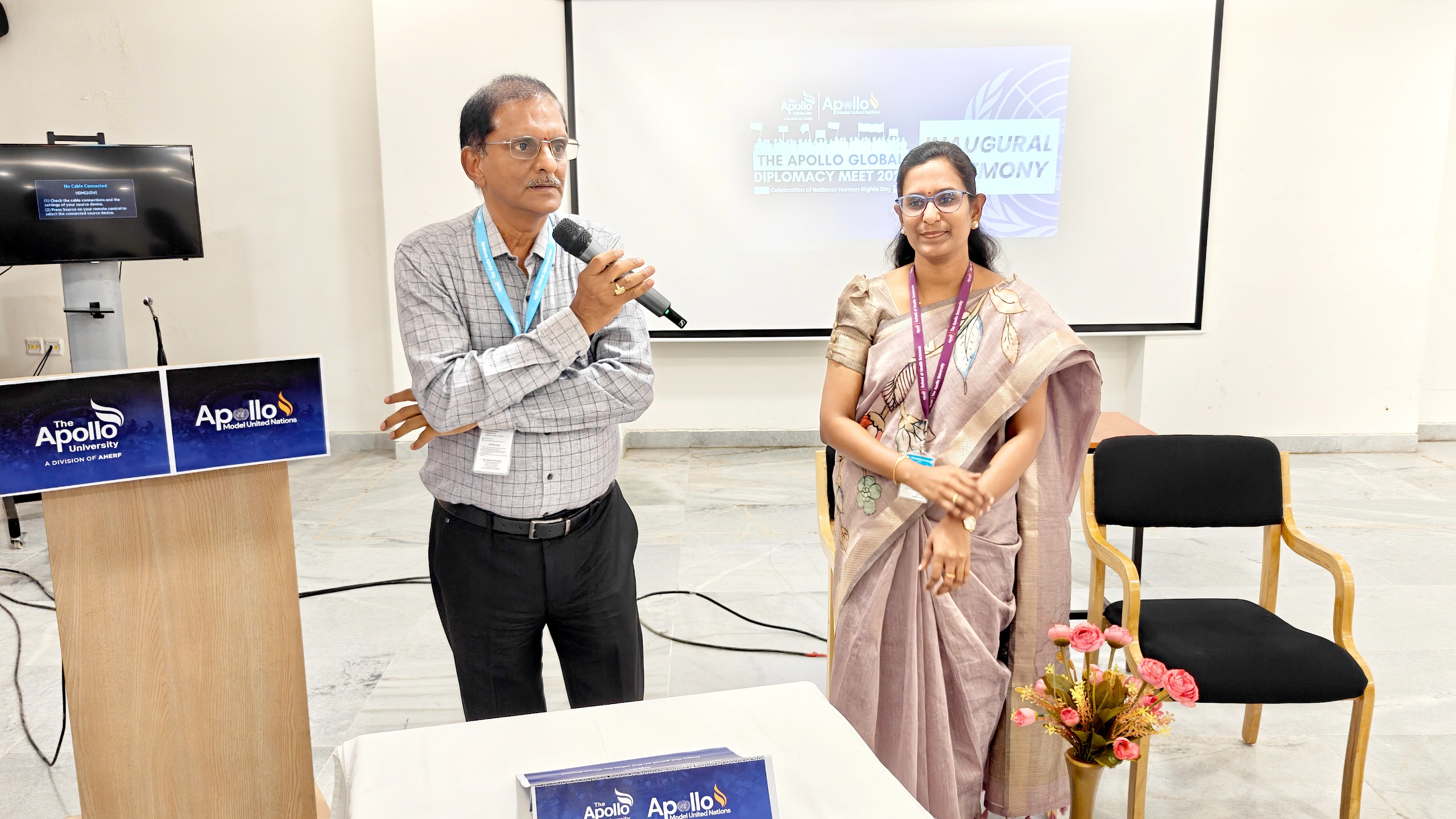 Registrar Prof. M Potharaju Address the students and Dr. Sudha P