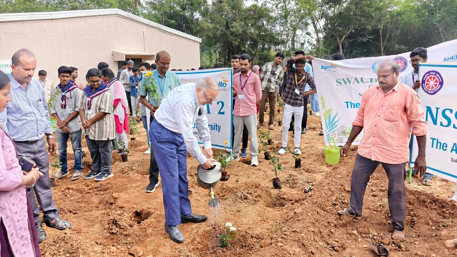 Rose-Garden-Plantataion-Drive-First-Plant-by-Dr.-H-Vinod-Bhat-VC-TAU-2