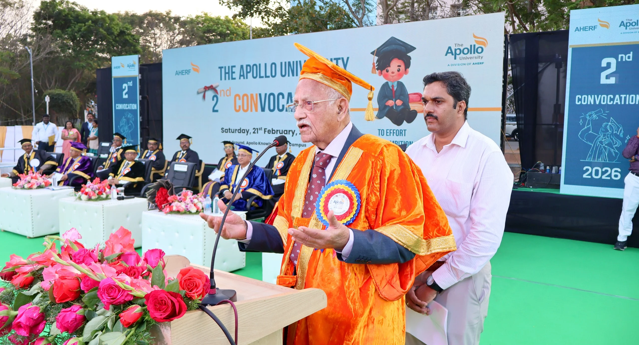 Chancellor, Dr. Prathap C Reddy is Addressing the Gathering