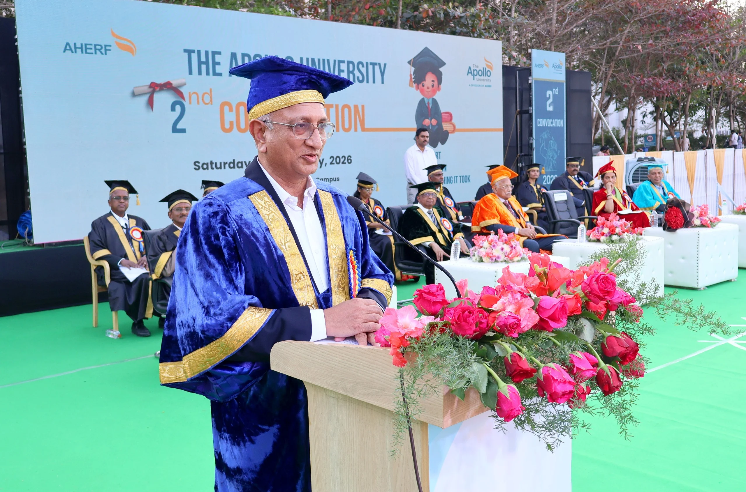 Dr. K N Satyanarayan, Director IIT Tirupati is delivering the Convocation Address