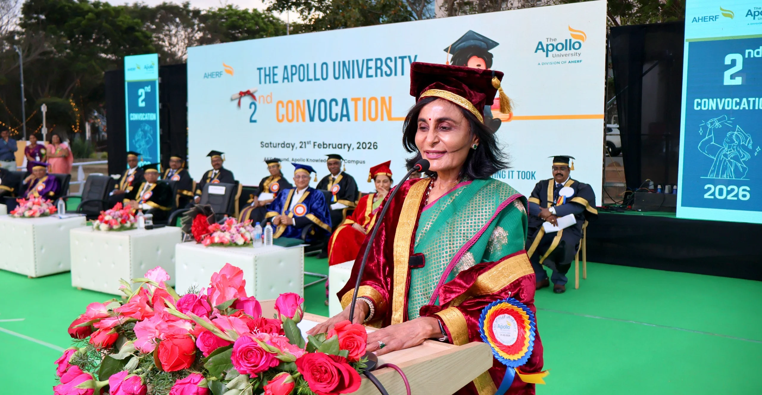 Dr. Suneeta Reddy addressing on the 2nd Convocation of TAU