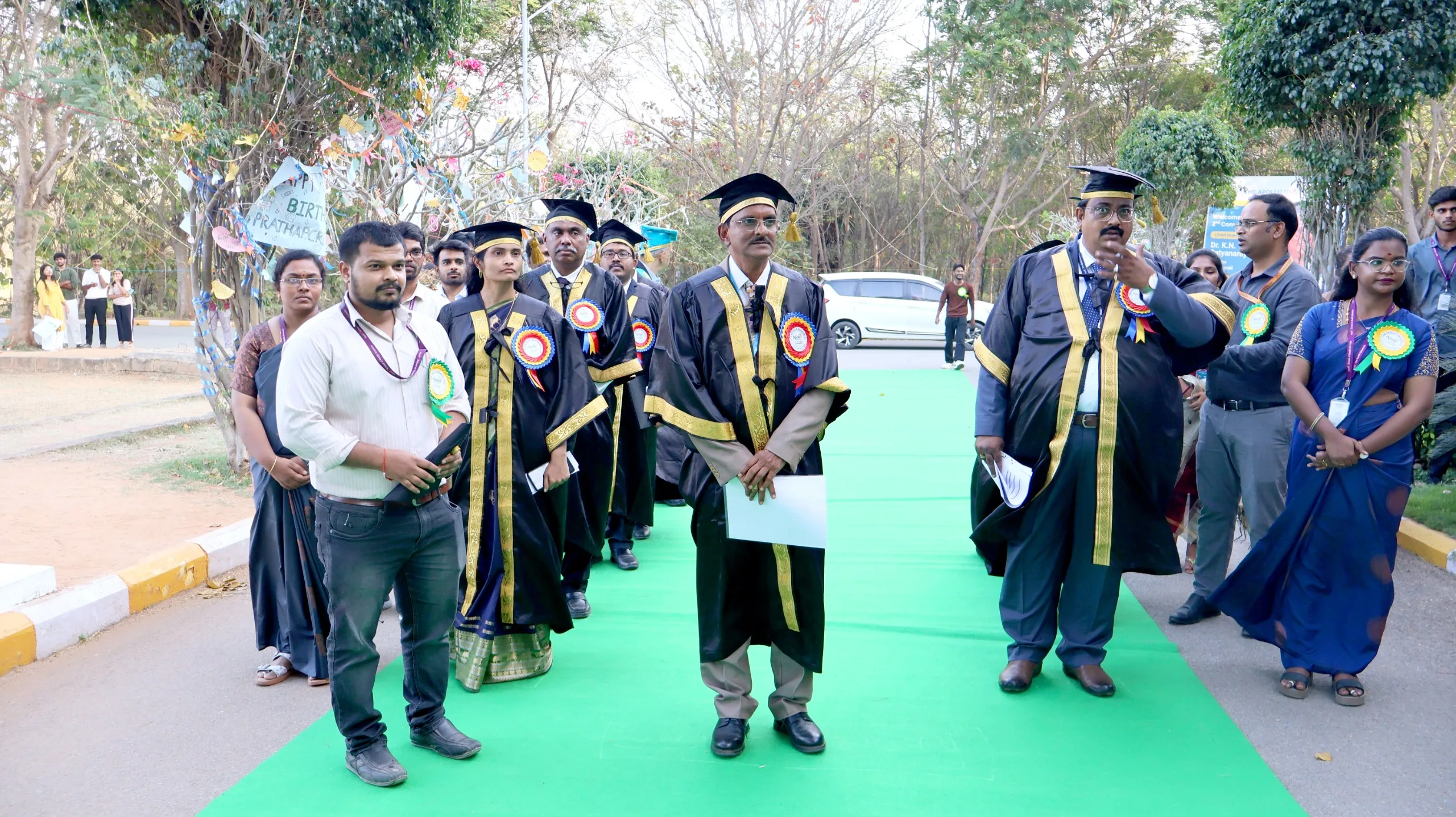 Procession was led by Registrar, Prof. M Potharaju